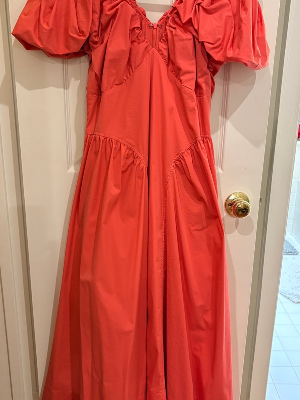 English Factory Coral Sundress with Spaghetti Straps